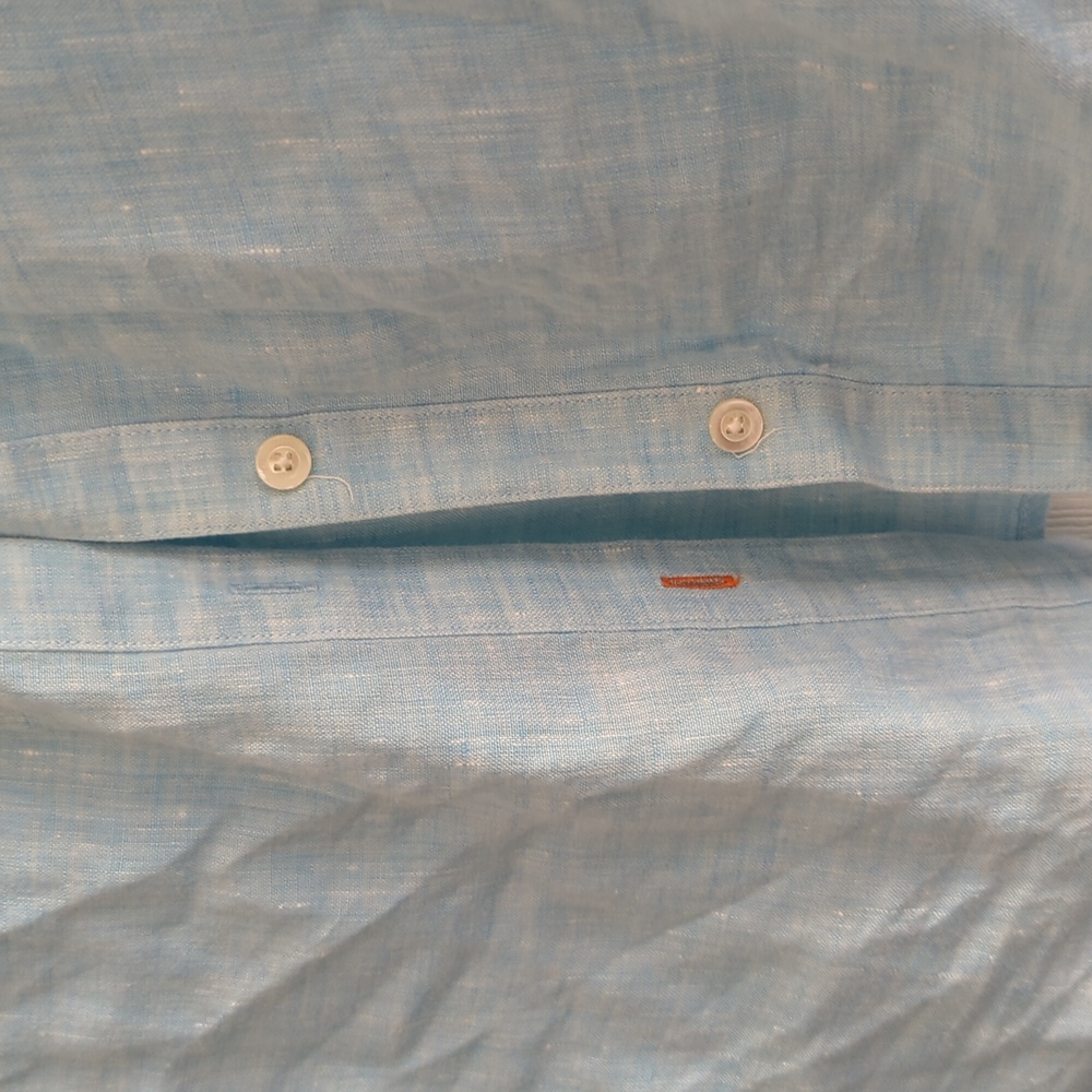 Sky Blue J. McLaughlin Linen Shirt - Picture 3 of 6